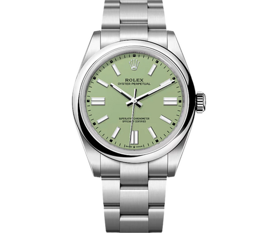 Oyster Perpetual 41 Steel Pistachio Index Dial 134300 NEW